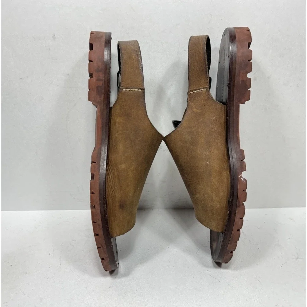 Vintage 90s Y2K Polo Sport Ralph Lauren Mens Size 10.5 D Brown Leather Sandals